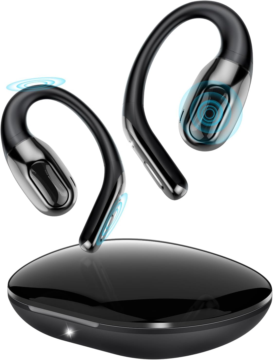 Écouteurs sans fil Bluetooth à oreilles ouvertes pour le fitness/entraînement Noir