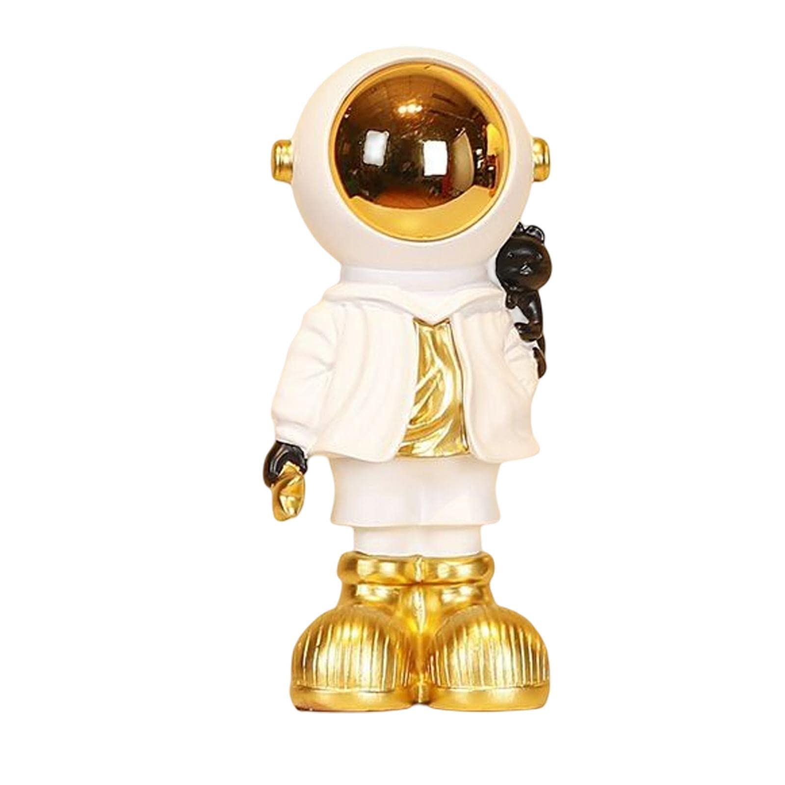 Estatua creativa de astronauta en miniatura, manualidades, decoración decorativa de escritorio, decoración del hogar, estantería, regalos para niños (blanco)