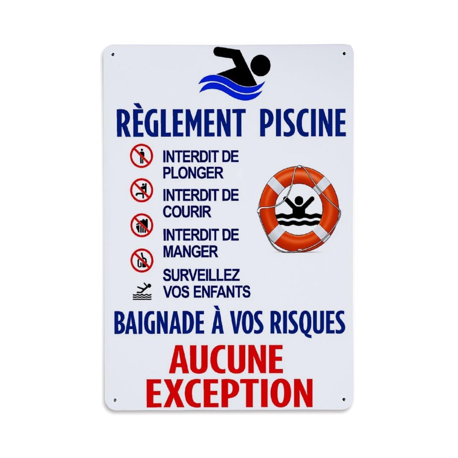 Enderetf Vintage Swimming Pool Rules Sign Tin Sign Metal Poster, Home Bar Garage Man Cave Cafe Indoor & Outdoor Wall Decoration 8X12inches