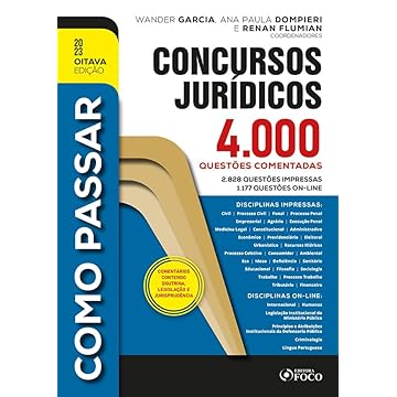 Capa do livro Como Passar em Concursos Jurídicos - 4.000 Questões Comentadas - 8ª Ed - 2023
