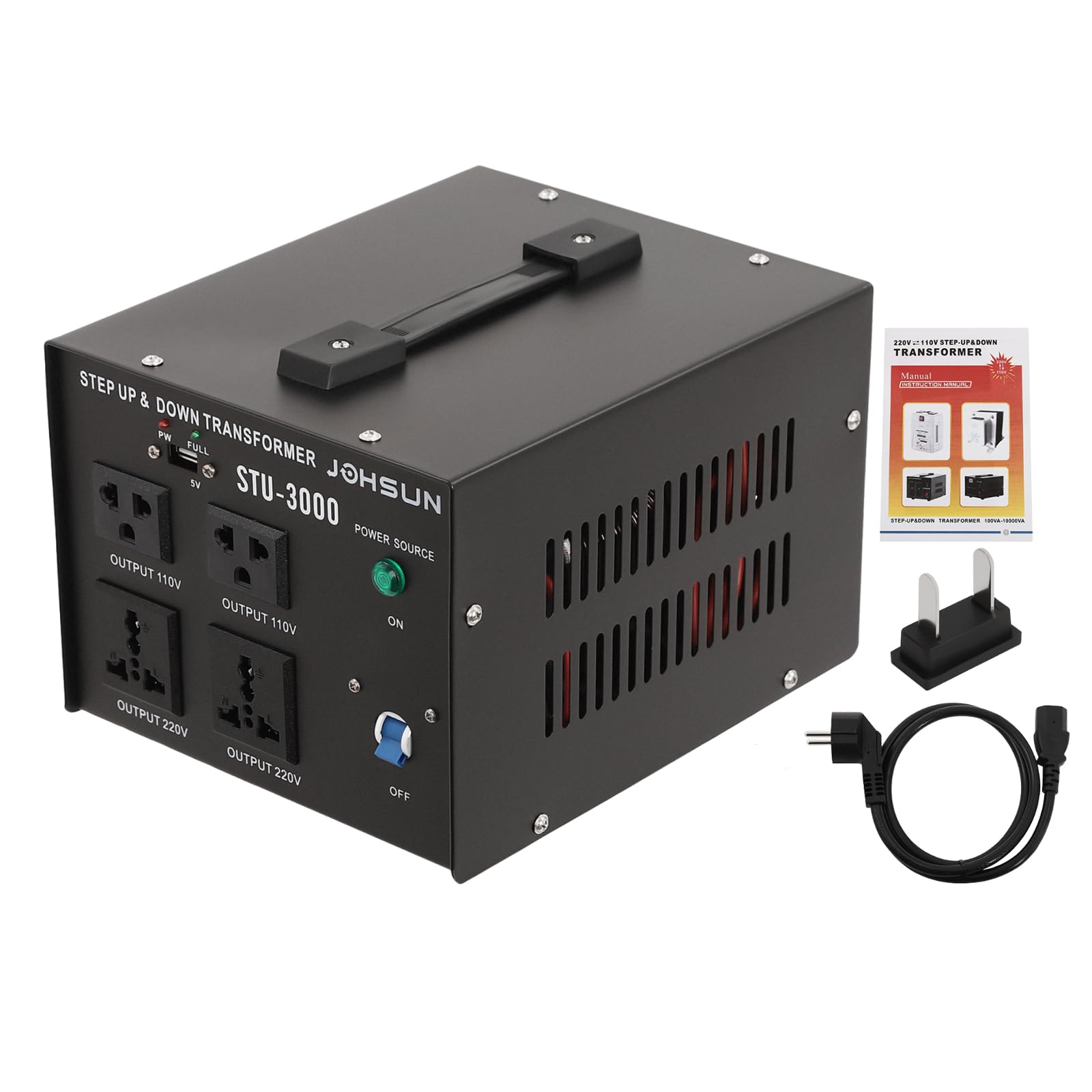 SHZICMY Trasformatore di tensione 3000 W, 220 V fino a 110 V, Step Up/Down 110 V, 220 V