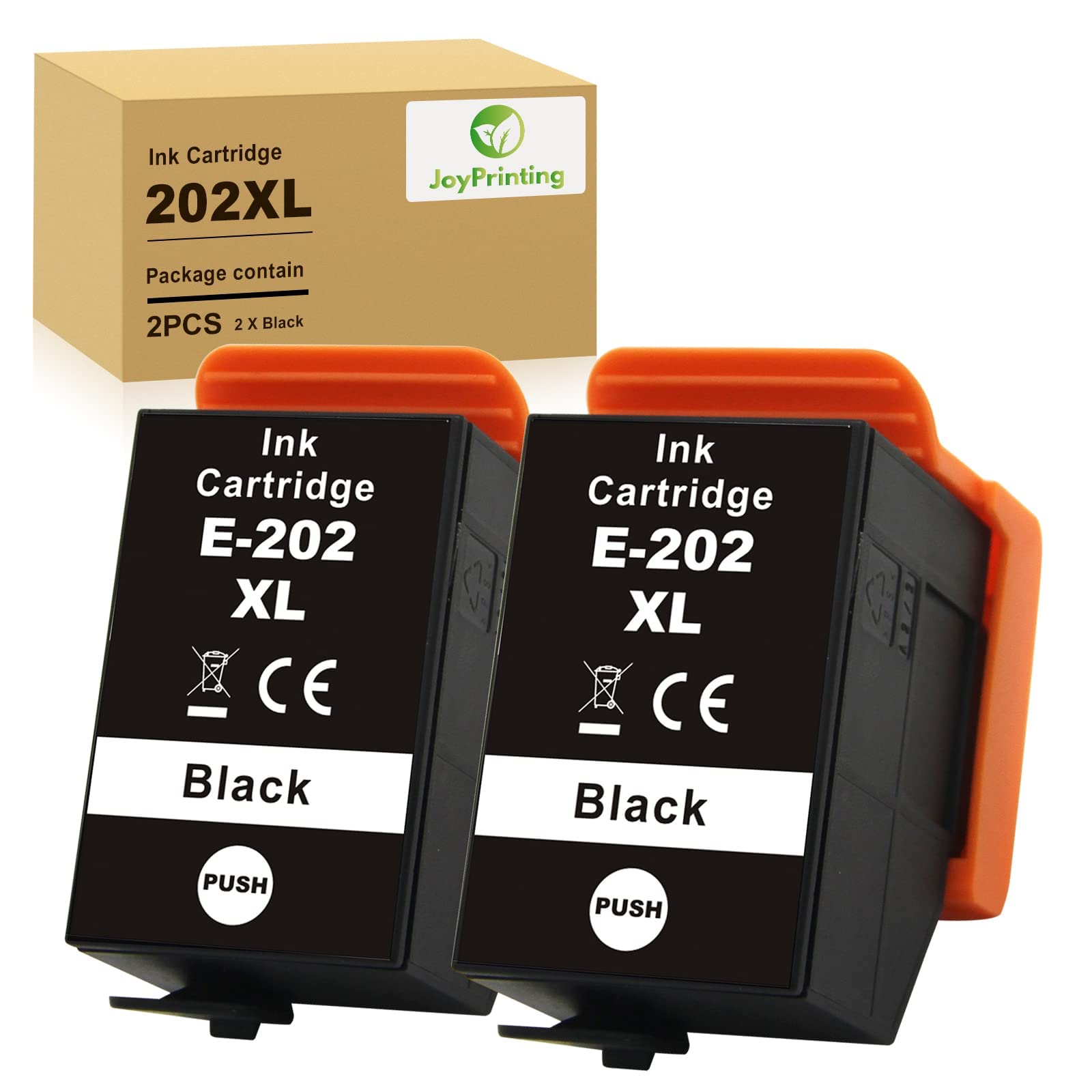 2 Pack 202XL Ink Cartridges for Epson 202 202XL Ink Black Compatible with Epson Expression Premium XP-6000 XP-6005 XP-6100 XP-6105 Printer