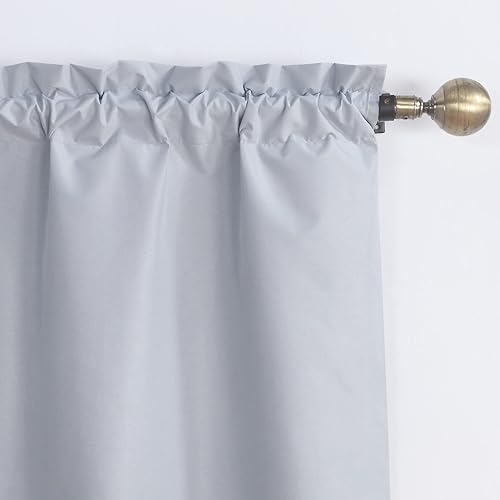 Miniatura 5 de Juego de cortinas opacas de 3 piezas de 2 niveles + 1 cenefa para cocina, sala de estar, aislamiento térmico, oscurecimiento de habitación, bolsillo