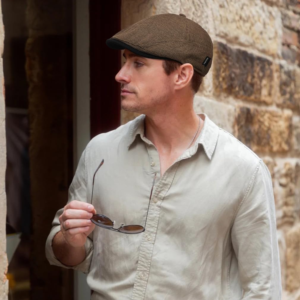 British Retro Newsboy Hat Breathable Painter Hat Adjustment Beret Ivy Cap Irish Cabbie Driving Hunting Hats - Image 2