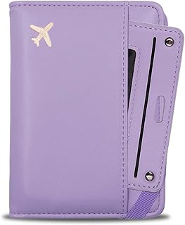Melsbrinna Passport Holder For Travel & Rfid Blocking Passport Cover For Travel Women Detachable Transparent Card Sleeve,Travel Essentials/Travel Wallet(purple)