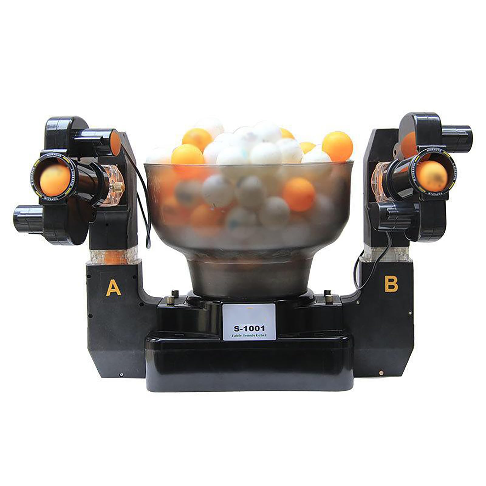 Automatyczny robot do tenisa stołowego z podwójnymi głowicami i bezprzewodowym pilotem, 40-70 piłek/min, prędkość 4-40 m/s, idealny dla tenisistów i początkujących