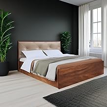 The M M Furniture Store | Serenta Wooden King Size Double Bed | Premium Engineered Wood | Champagne Color | Modern Design | Sturdy & Durable Frame