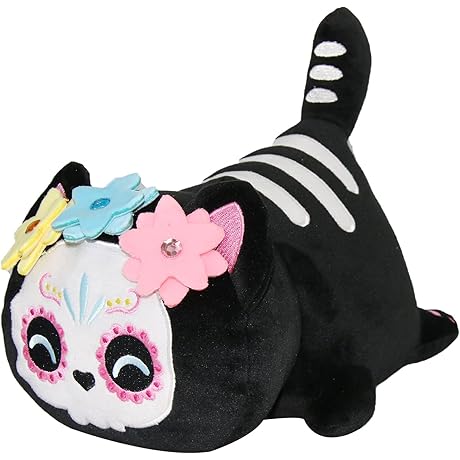 Sugar Skull Cat Plush: Spooky-Cute Companionship for Feline Enthusiasts