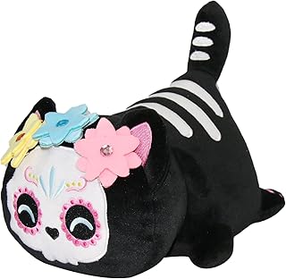 Skeleton Cat Stuffed Animal Plush,Cat Food Plushies Cat Mee Meow, Cute Anime Cartoon Cat Stuffed Animal Figure Toy Plush Pillow Gift for Kids and Festival Gift