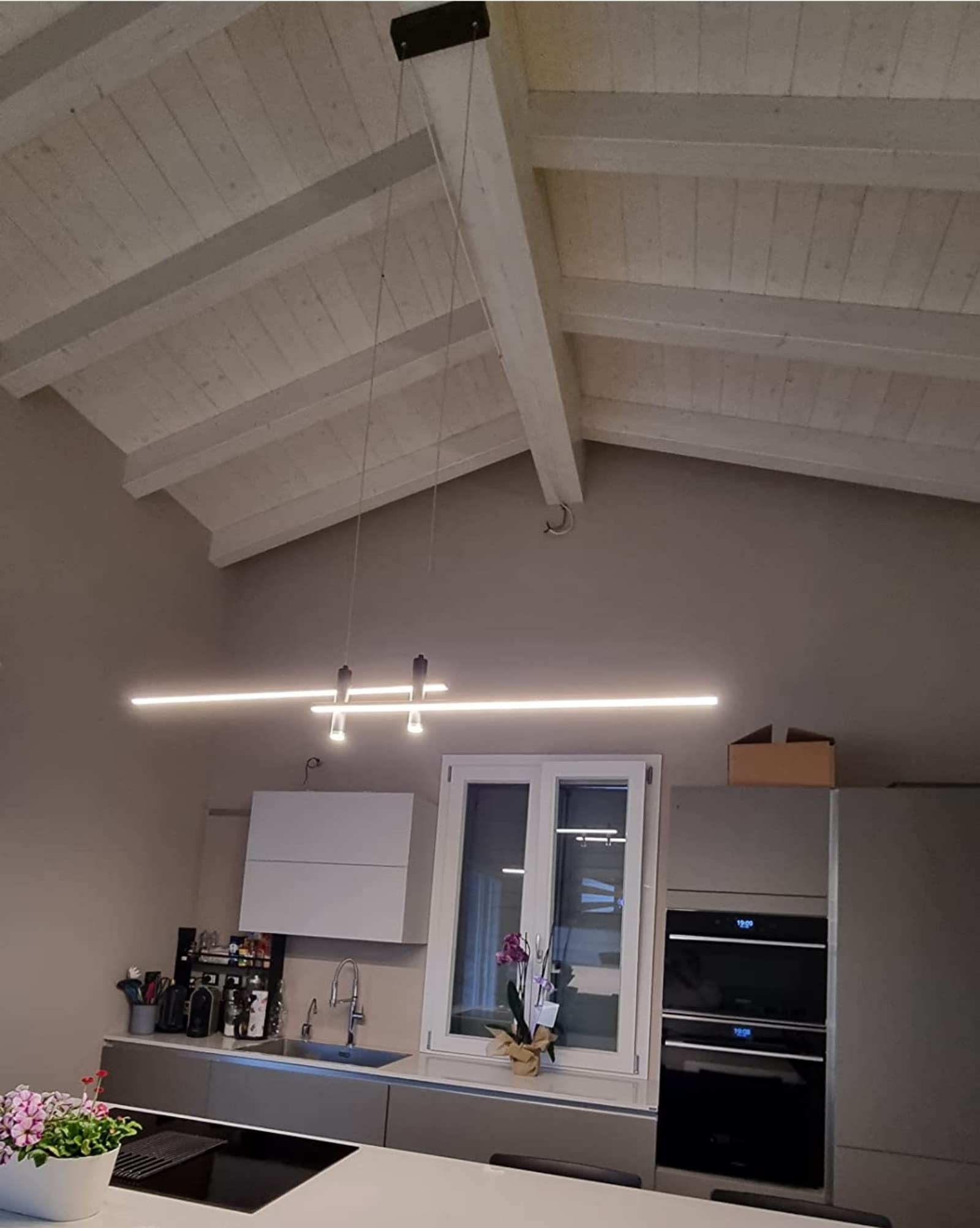 Moderna Lampada A Sospensione A Led, Dimmerabile Creative Led Chandelier Con Telecomando,Lampada A Sospensione Filo Di Sospensione Regolabile,Per Soggiorno Sala Da Pranzo Kitchen Island