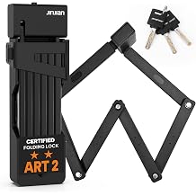 RACEDUEL Folding Bike Lock Ebike Heavy Duty Anti Theft Sold Secure Gold Bicycle Locks Portable Mount High Security ART 2 Star Certified for Electric Bikes Scooter Motorcycle 3 Keys 1m