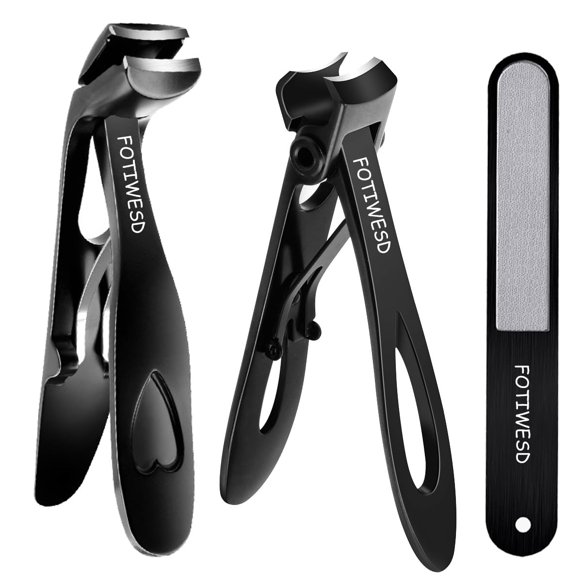 Nail Clippers for Seniors, Wide Jaw Fingernail Clippers and Angled Head Toenail Clippers for Thick Nail, Professional German Nail Clippers for Men,
