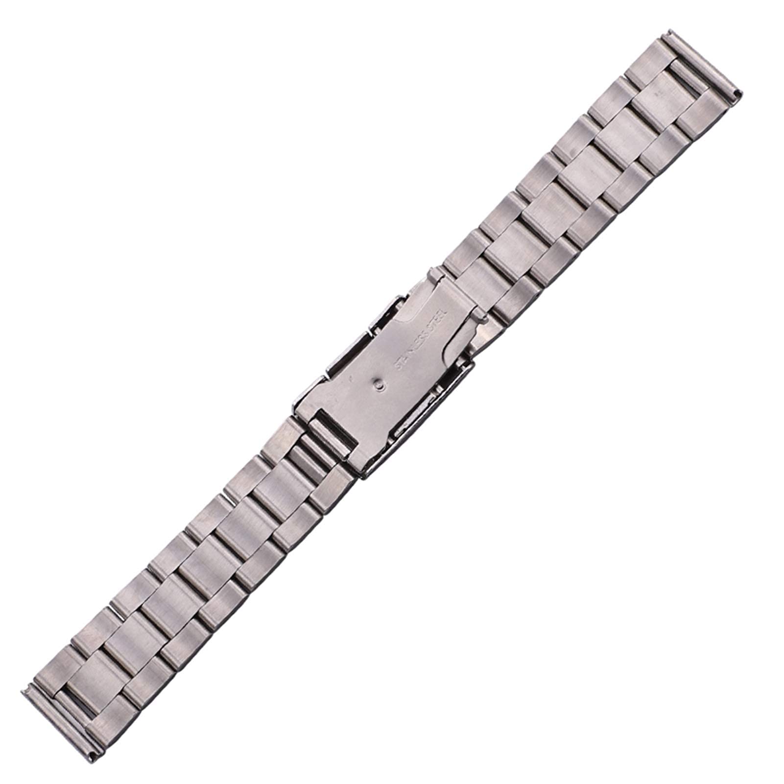 Correa de Reloj, Reloj de Acero Inoxidable Macizo con Extremo Recto de Metal, Correa de Repuesto para Reloj Negro Dorado y Plateado, Pulsera qw