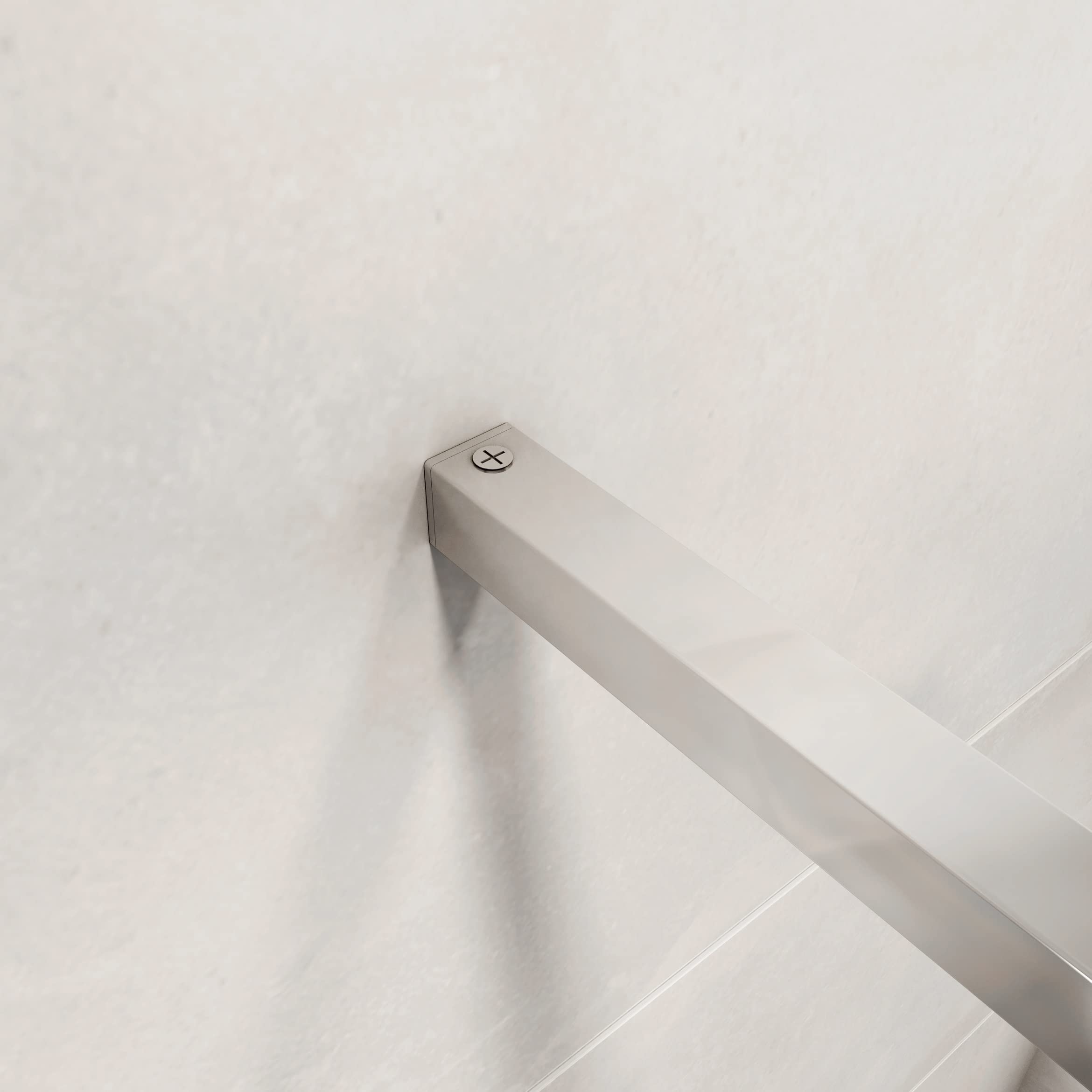Barre de stabilisation 90cm en carré pour douche à l'italienne, barre de fixation en aluminium chromé