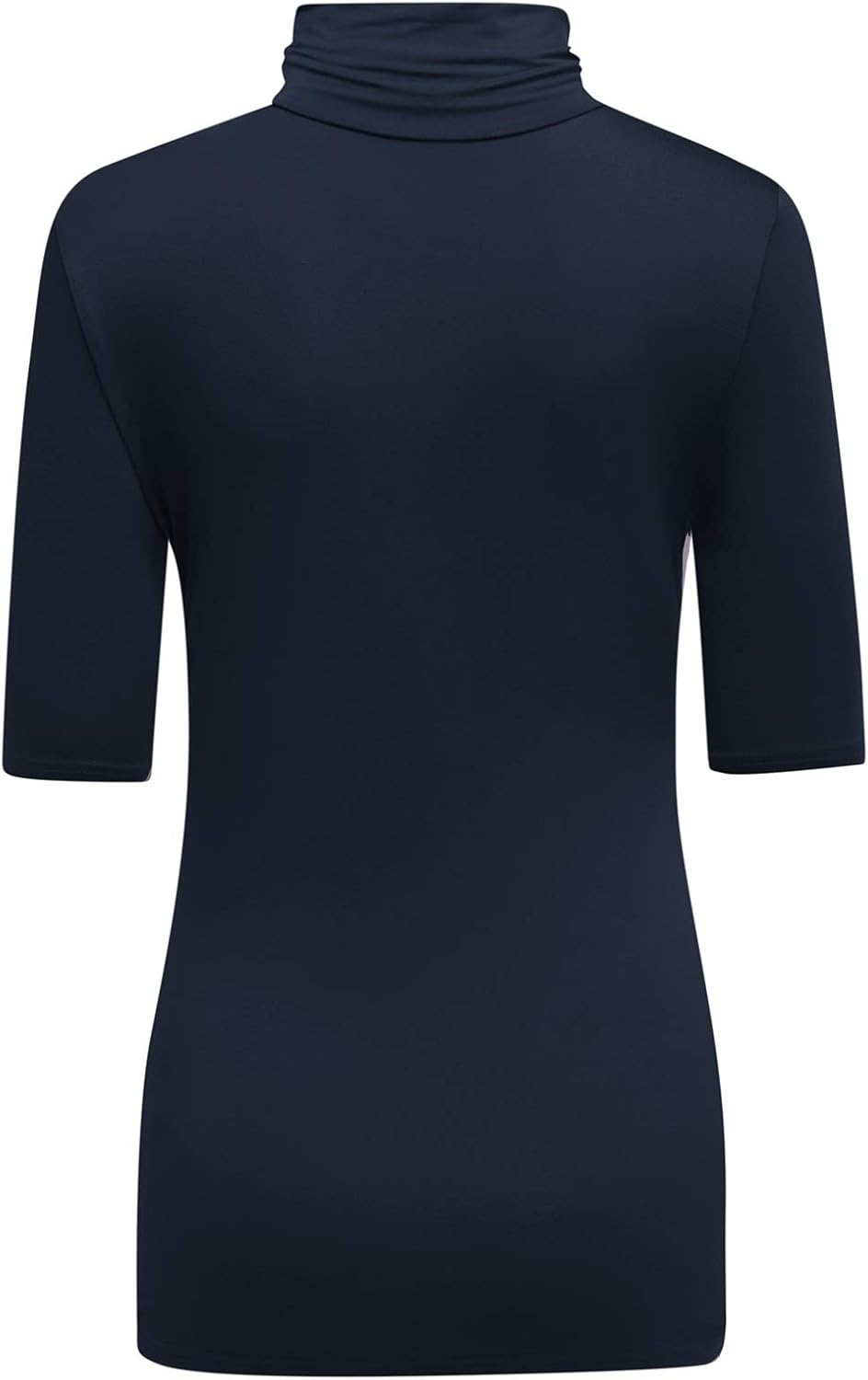 OThread & Co. Women's Half Sleeve Turtleneck T-Shirt Basic Stretch Layer Comfy High Neck Top - Image 5