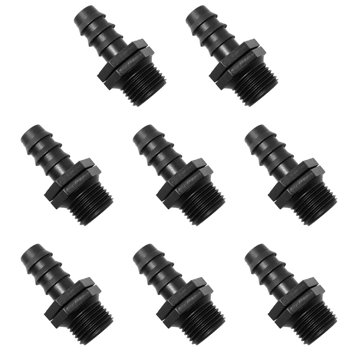 Buy ZRM&E Barb Straight Drip Pipe Connector 8PCS 1/2 BSPT Male Thread