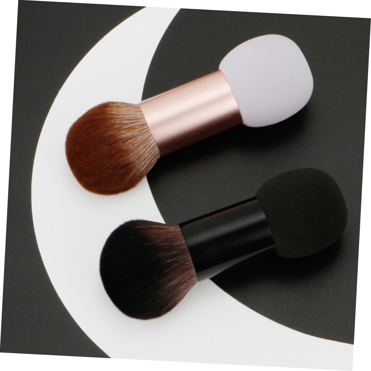 BIUDECO 1Pc Double Ended Makeup Brush Multi Functional Blush Tool for Loose Powder Convenient Dual Head Design for Professional Home and Travel Use Present for Makeup Lovers