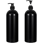 Yebeauty Pump Bottle Dispenser, 33.8oz 1000ml Empty Plastic Shampoo and Conditioner Dispenser, Refillable Shower Soap Dispenser Pump Bottle Containers for Bathroom Kitchen Home, 2 Pack Black