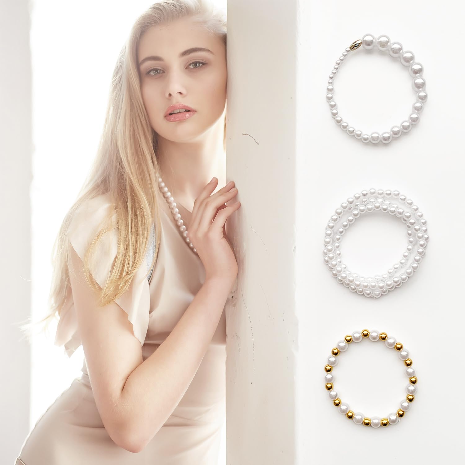 1090 Perle Per Bigiotteria Fai Da Te | Beige, Oro E Bianco | Forme Multiple | Per Bracciali, Collane E Decorazioni - Foto 9