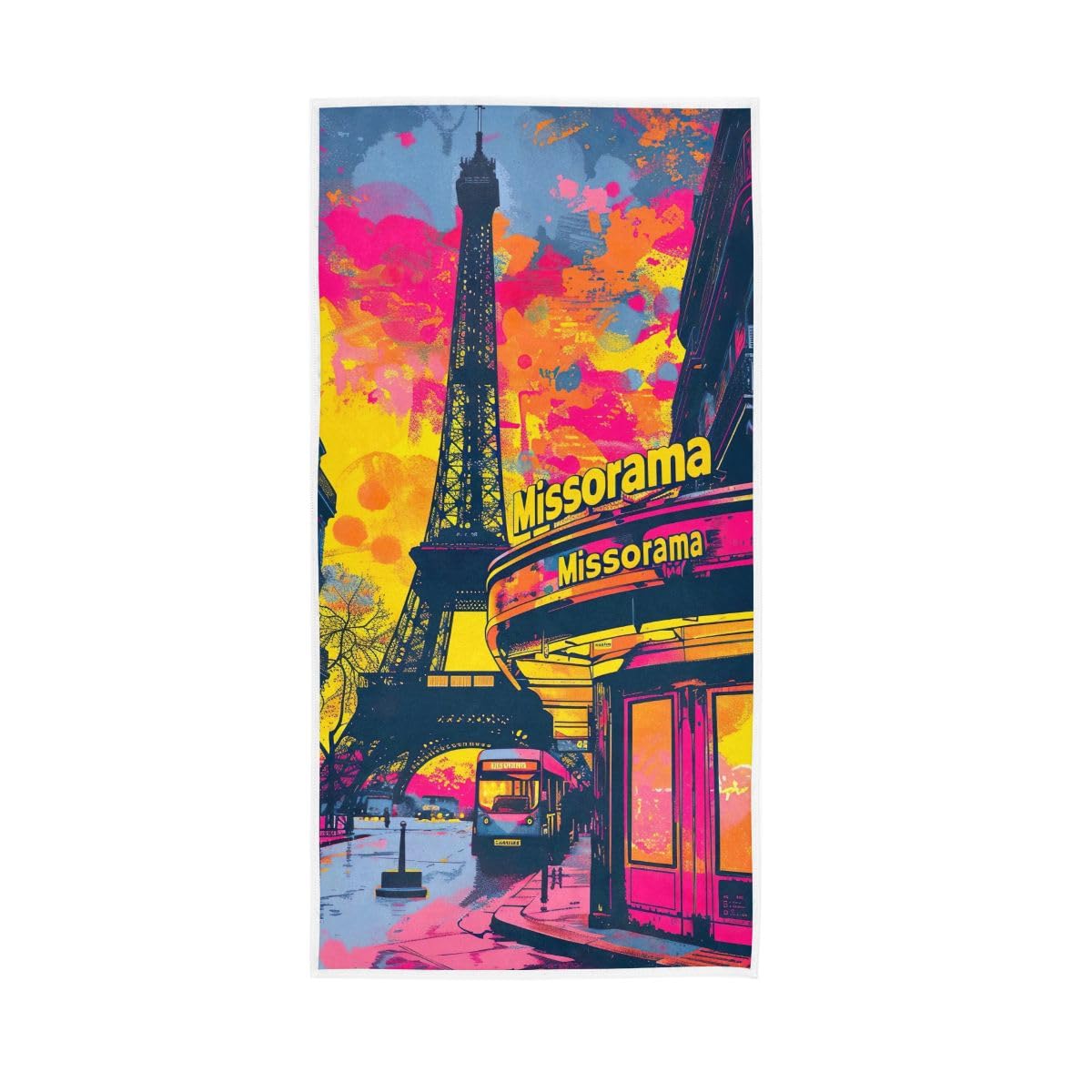LSRCPD Paris Eiffel Tower Colorful Hand Towel, Bathroom Hand Towels Decorative 15 x 30 Inches