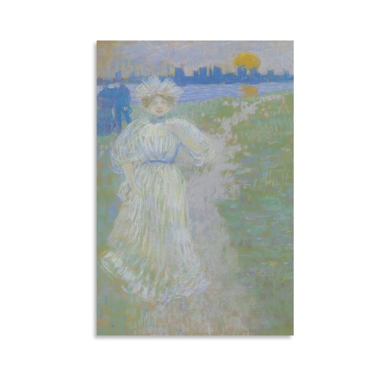 Sunset, Bosto by Maurice Prendergast Home Decor Poster Wall Art Hanging Picture Print Decorative Painting Posters 24x36inch(60x90cm)