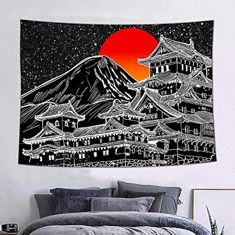 FEASRT Tapestry Japanese Legend Wall Hanging Blanket Fuji Mountain Art Chinese Style Print Tapestry 60x40inch Tokyo Natural Scenery Mural for Home Decoration Wall Art Wall Hanging GTLSAY501 Cover
