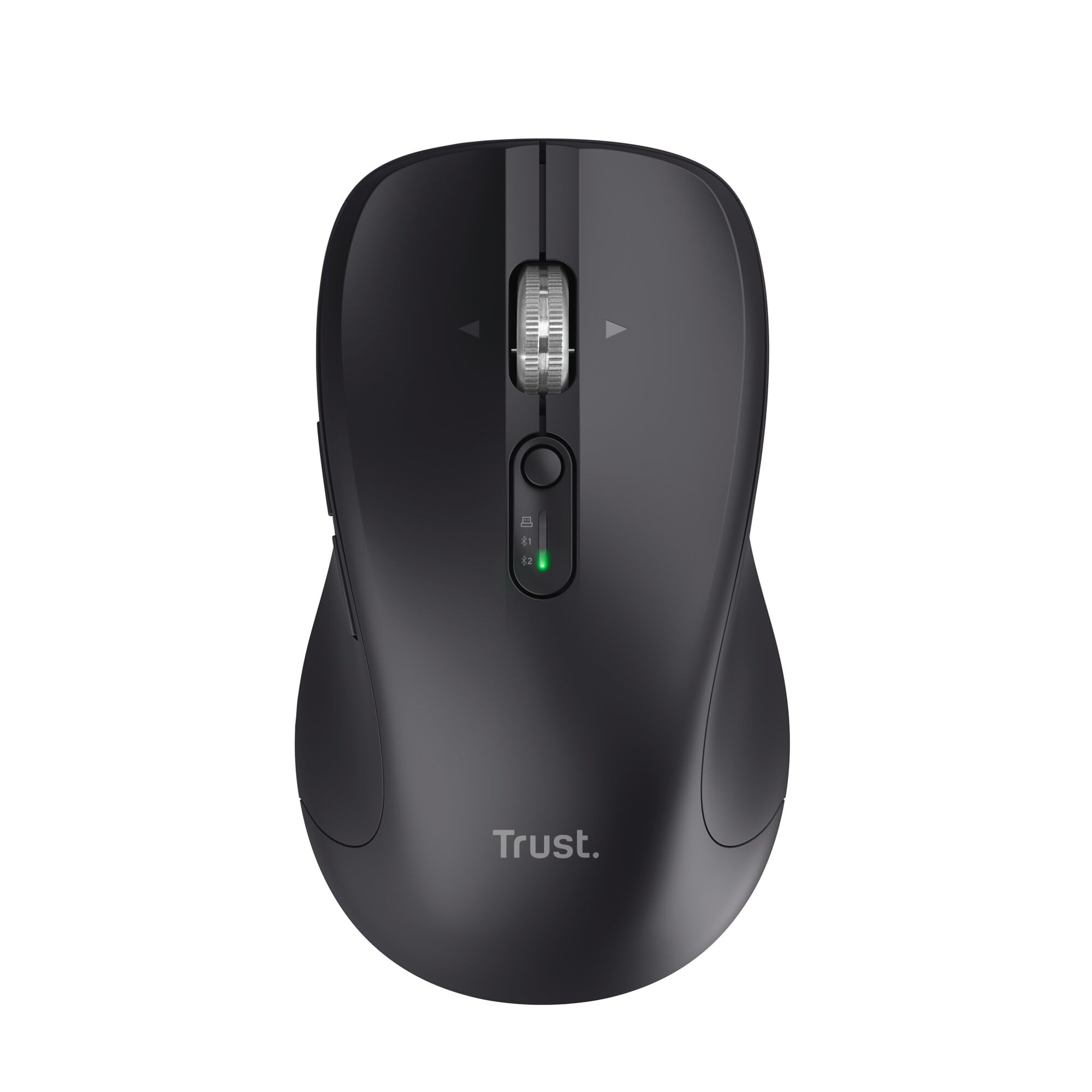 Trust Treva Hyperwheel Wireless Mouse Ultra Fast Scroll Wheel with Horizontal Scrolling, Bluetooth + 2.4GHz, Silent Buttons, 85% Recycled Materials, Multidevice Mouse for Laptop PC Mac, Black