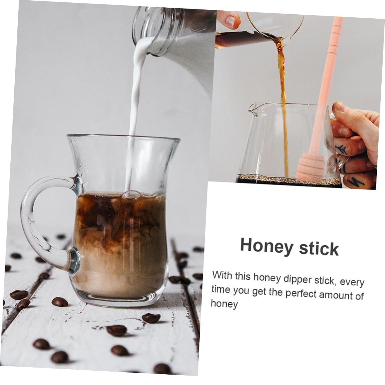 FUNOMOCYA 20pcs Bee Stick Honey Syrup Honey Server Honey Ladles Syrup Stirrer Syrup Dippers Honey Dropper Honey Stick Honey Jar Server Stick Mini Stick Honey Rod Wood re-usable