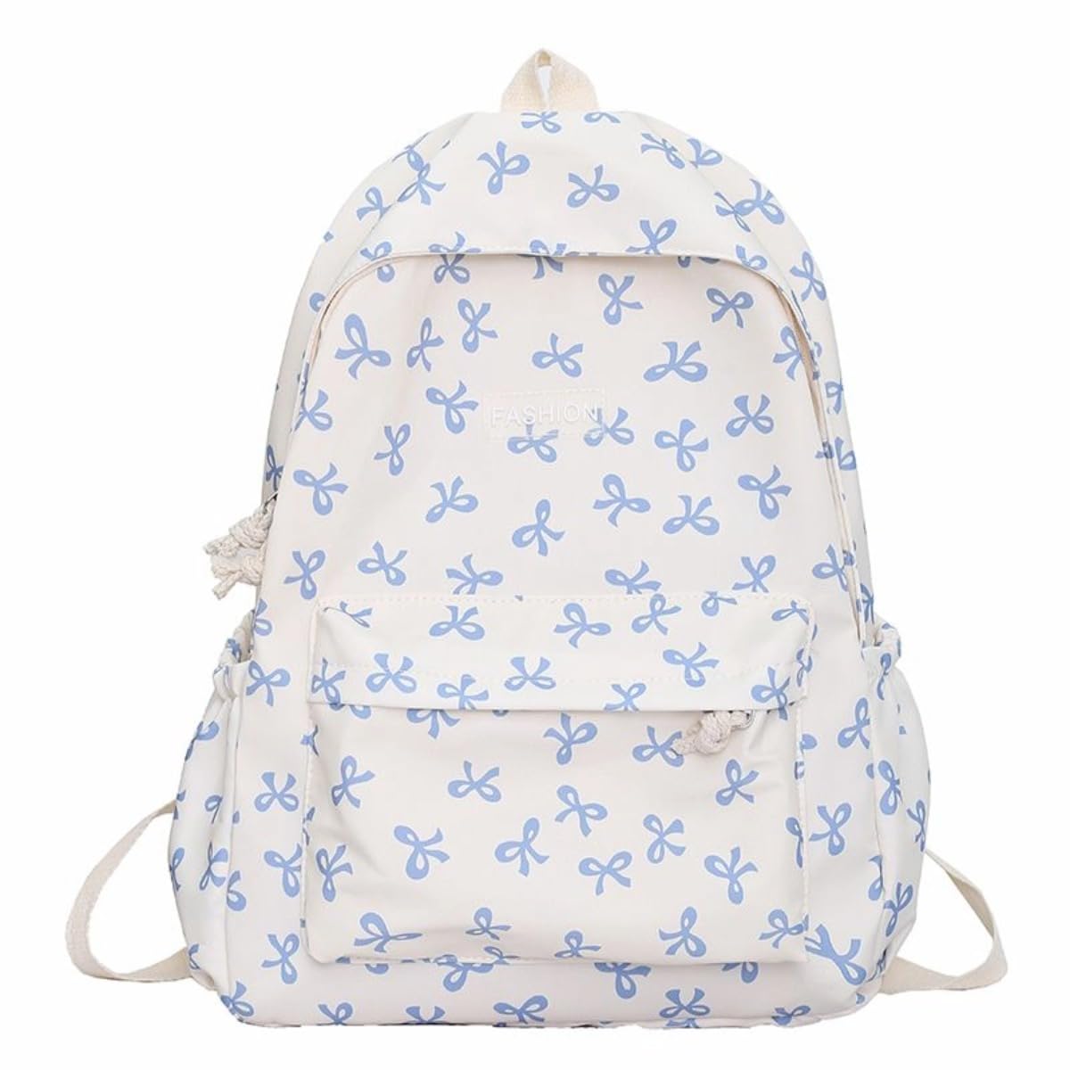 Fishjhan Bow Backpack Large Capacity Kawaii Aesthetic Japanese Backpack Cottagecore Laptop Bag with Cute Accessories (Blue)