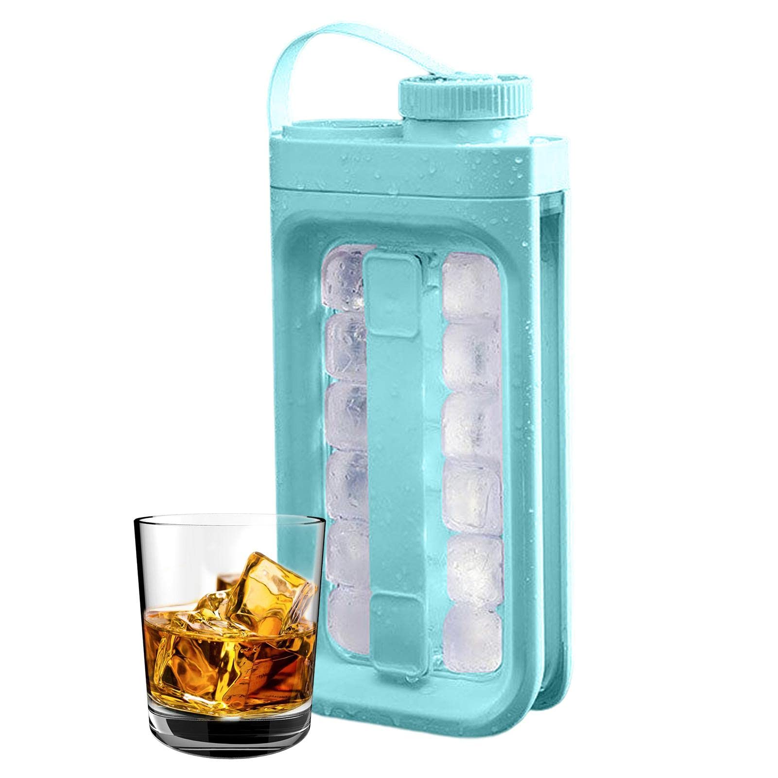 Bouteille à Glaçons 2 En 1 Avec Paille - Bac à Glaçons 2 En 1 Sans