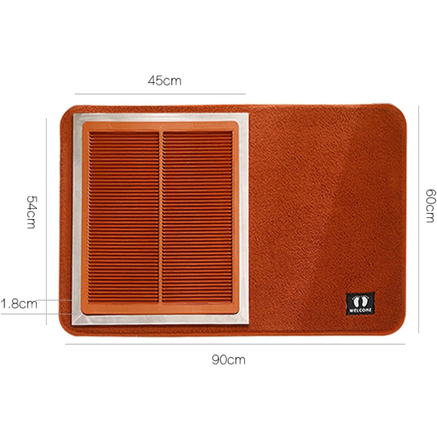 Alfombrilla antideslizante de limpieza en seco y húmedo con cepillo para suela de zapatos y almohadillas absorbentes, limpiador de barro para el hogar, hospital, laboratorio, 35.4 x 23.6 pulgadas
