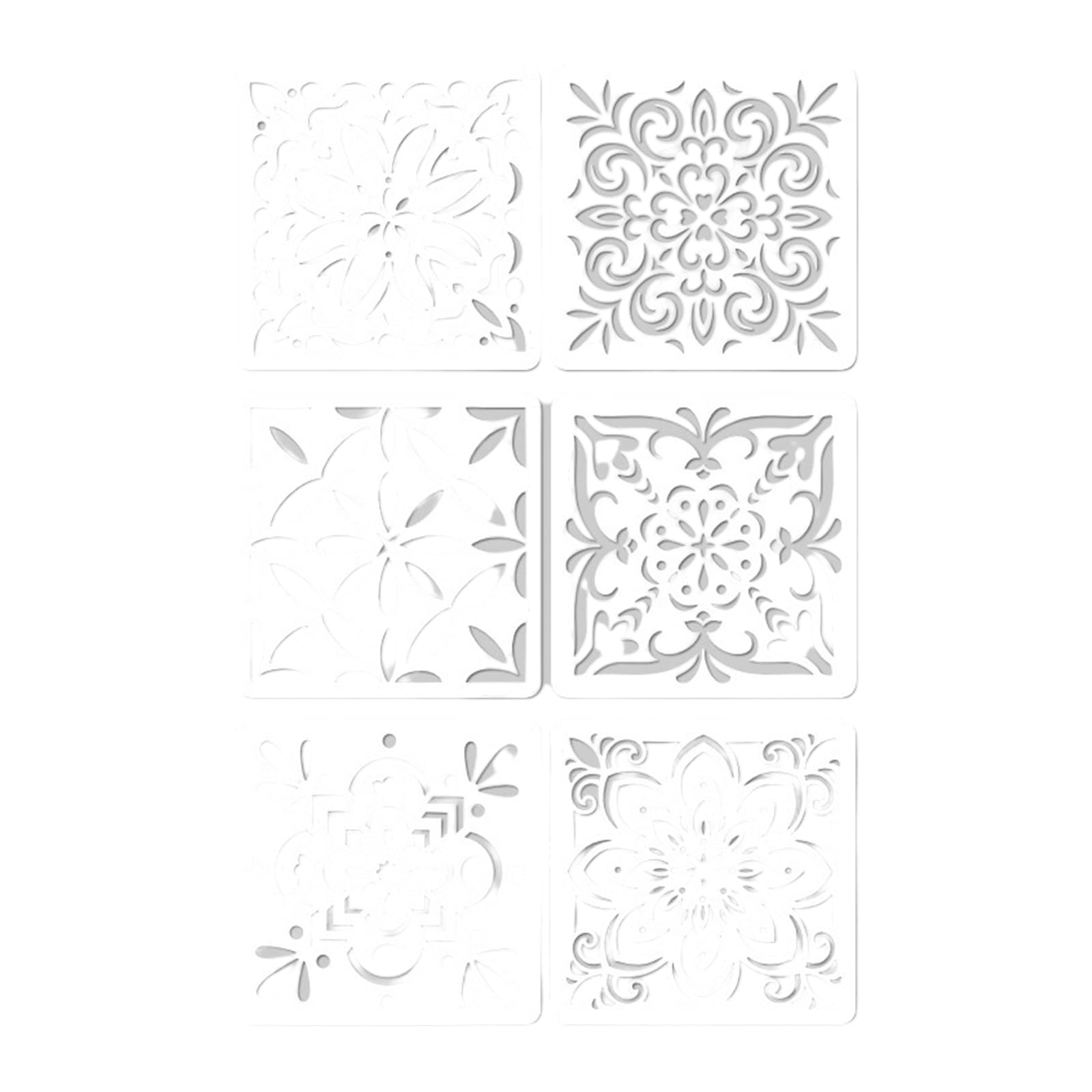 XuQiZZpp 6 Pcs Flowers Stencils Art and Craft Stencils For Adults Crafting Educational Activities Home Decoration