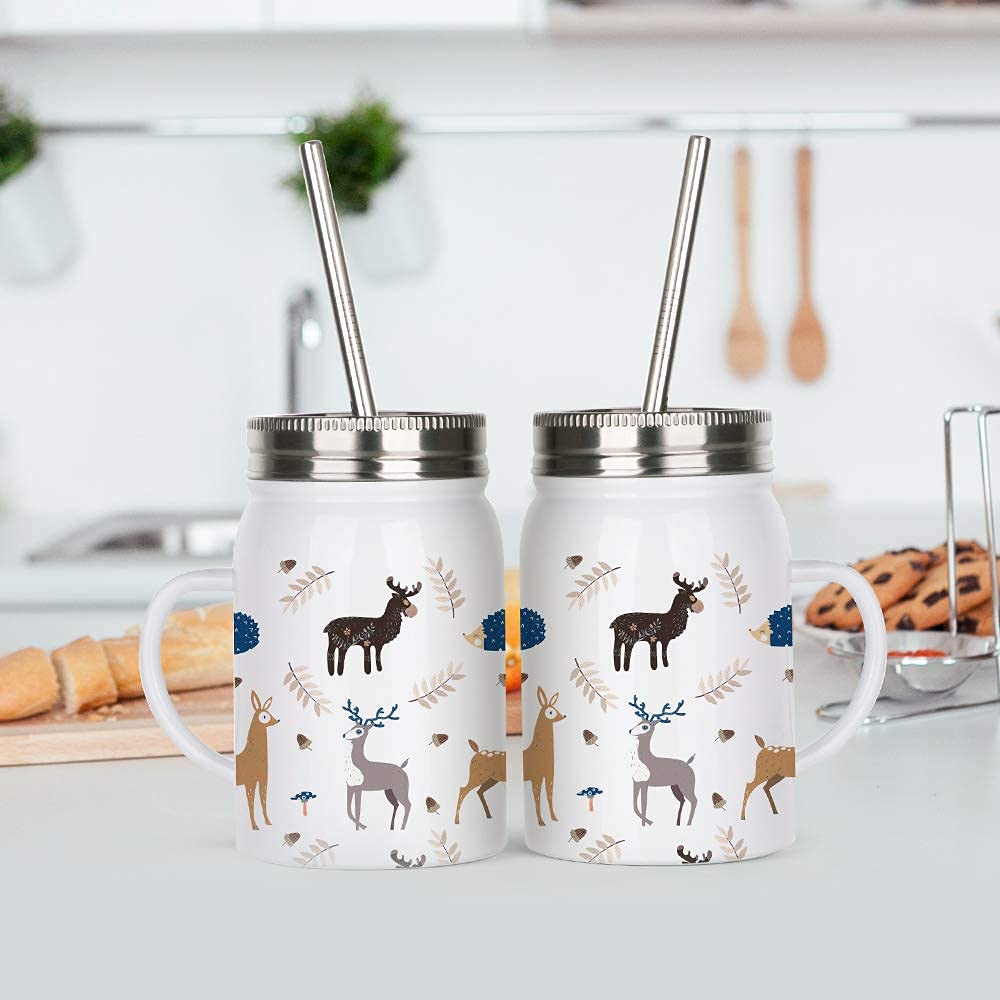 Buy PYD Life 2 PCS Sublimation Blanks Mason Jar Stainless Steel 17 OZ