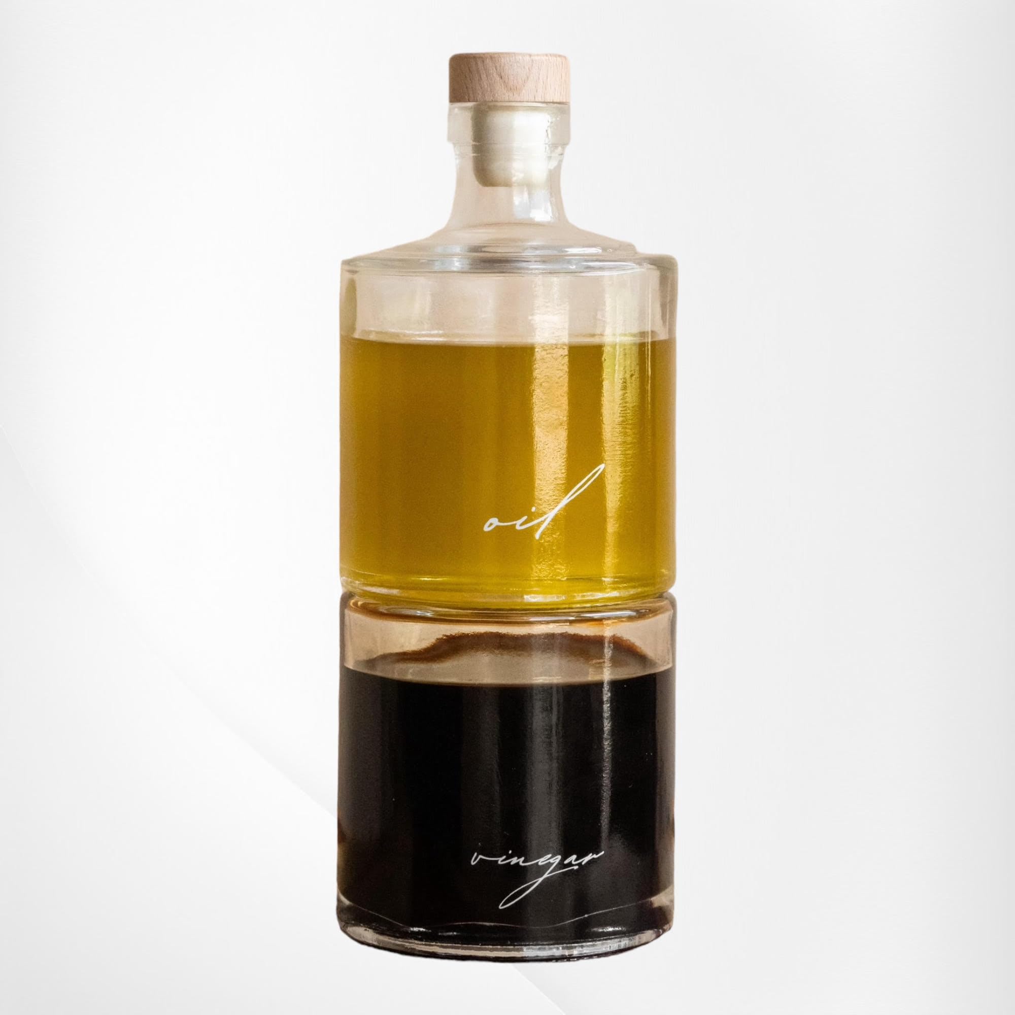 Generic Oil and Vinegar Glass Dispenser Set, 8oz Bottles with Cork Lid - Handcrafted, Premium Quality, Eco-Friendly, Clear, 6S472T