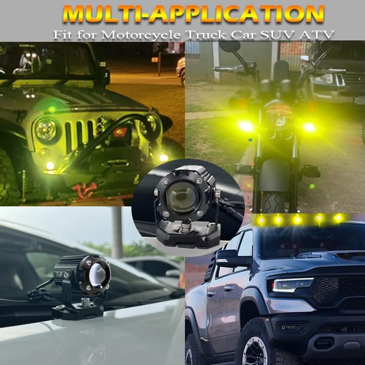 Miniatura 6 de Luces de conducción para motocicleta, 60W, foco de motocicleta impermeable, súper brillante, de doble color, 3 modos, luces LED auxiliares de