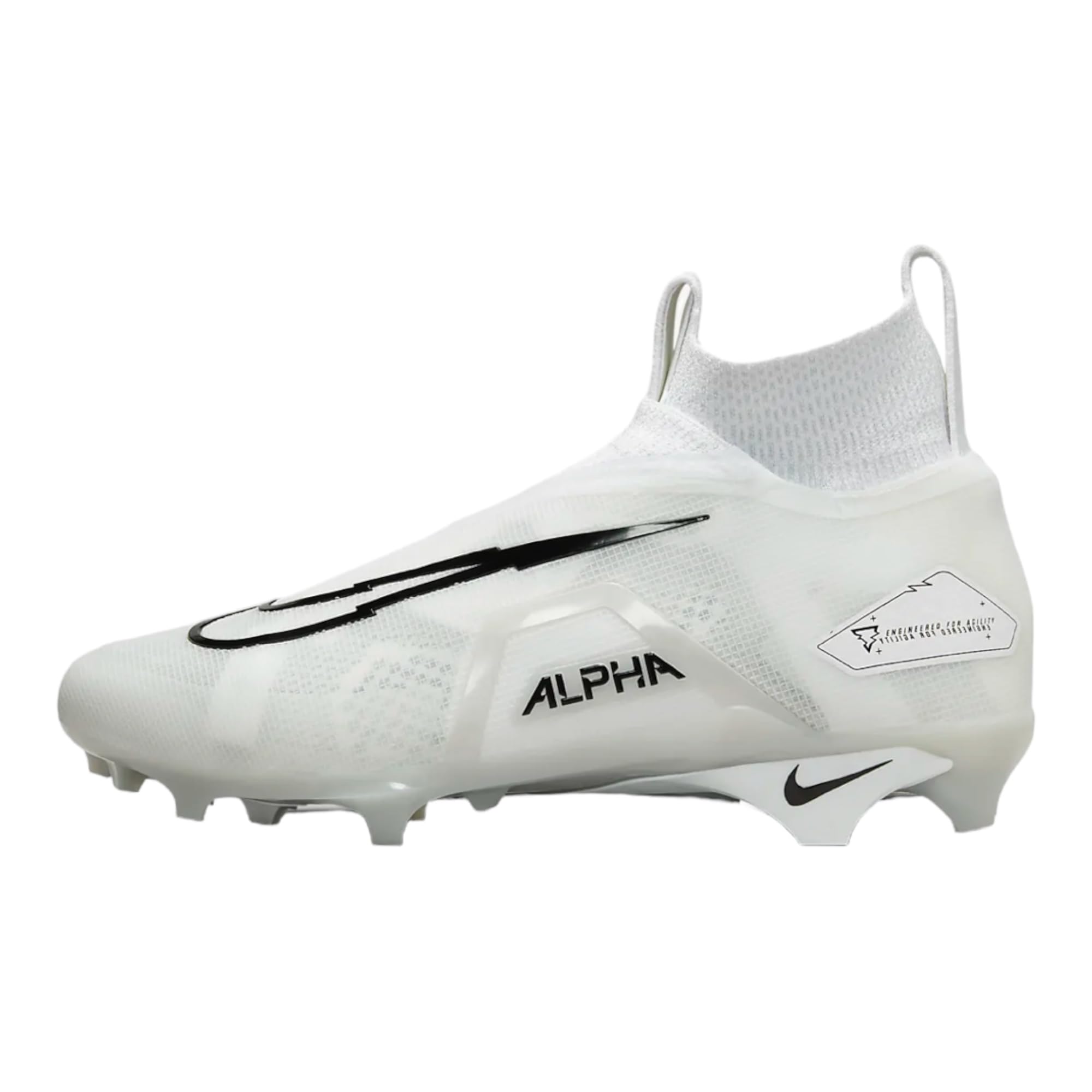 Nike Alpha Menace Elite 3 White/Particle Grey/Opti Yellow/Black Mens Football Cleat.