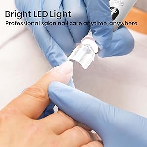 HSKAI Professional Nail Drill Kit, Electric Nail File with LCD & Lamp, Long-Lasting Thick Toenail Grinder, Rechargeable & Cordless Toe Nail Dremel Tools for Women & Men Manicure and Pedicure Gifts