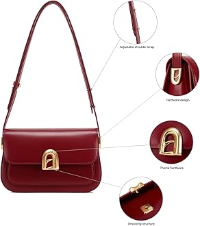 LAFESTIN Genuine Leather Shoulder Bag for Women with Adjustable Strap, Crossbody Purses For Women, Designer Inspire Handbags