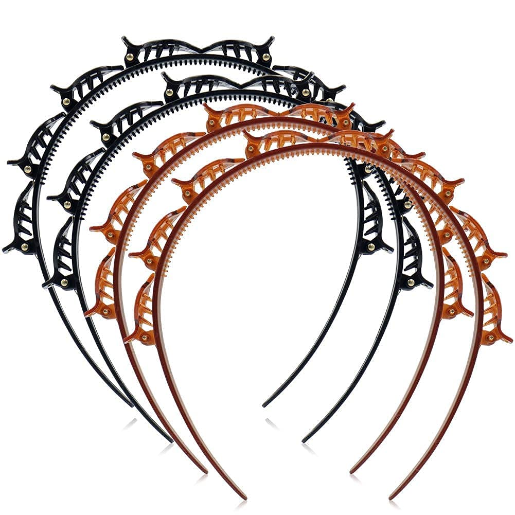 Twist Hairband 4 Pcs,Trunk Hair Hair Band, Hairstyle Braid Tool, Barrettes for Thin or Thick Hair, Alligator Clips Korean Style Hairband With Teeth Comb for Girls and Women-image-19