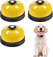 Lcckyeng 3 Pack Dog Doorbells - Rustproof Pet Potty Training Bells for Dogs Cats Puppies, Portable No-Install Interactive Toys (Yellow)