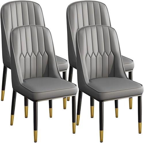 Miniatura 15 de YVYKFZD Dining Chairs Set of 2/4, Kitchen Chairs with Back and Metal Legs, PU Leather Dining Room Chair, Armless Comfy Side Chair, for Living Room,