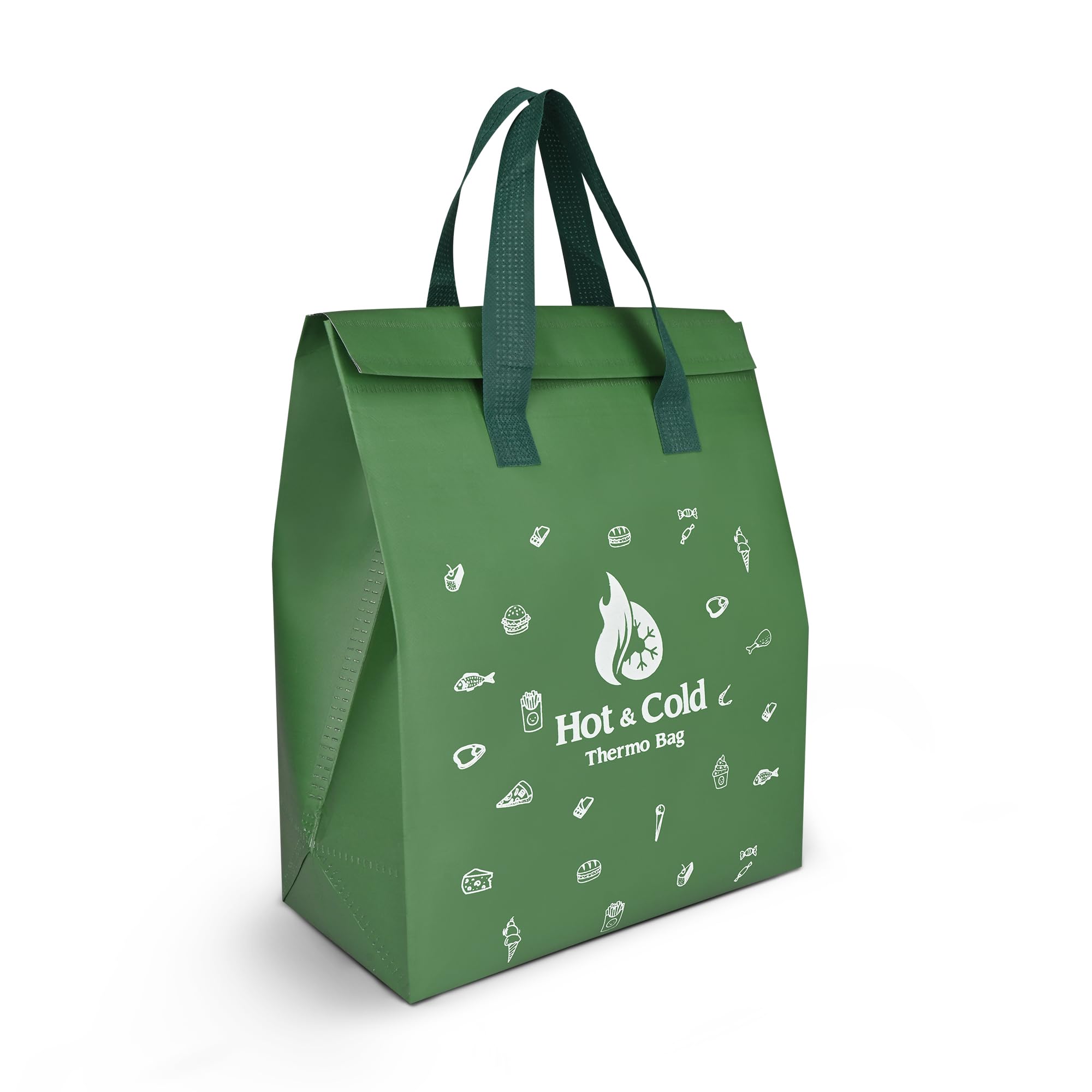 hot delivery bags Hot & Cold Thermo Insulated Cooler Bags, Green (Pack of 15)-picture-11