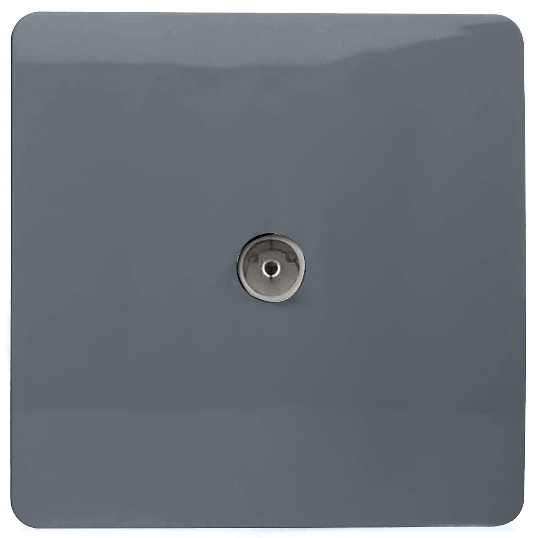 Trendi Artistic Modern Glossy Tactile TV Socket Warm Grey