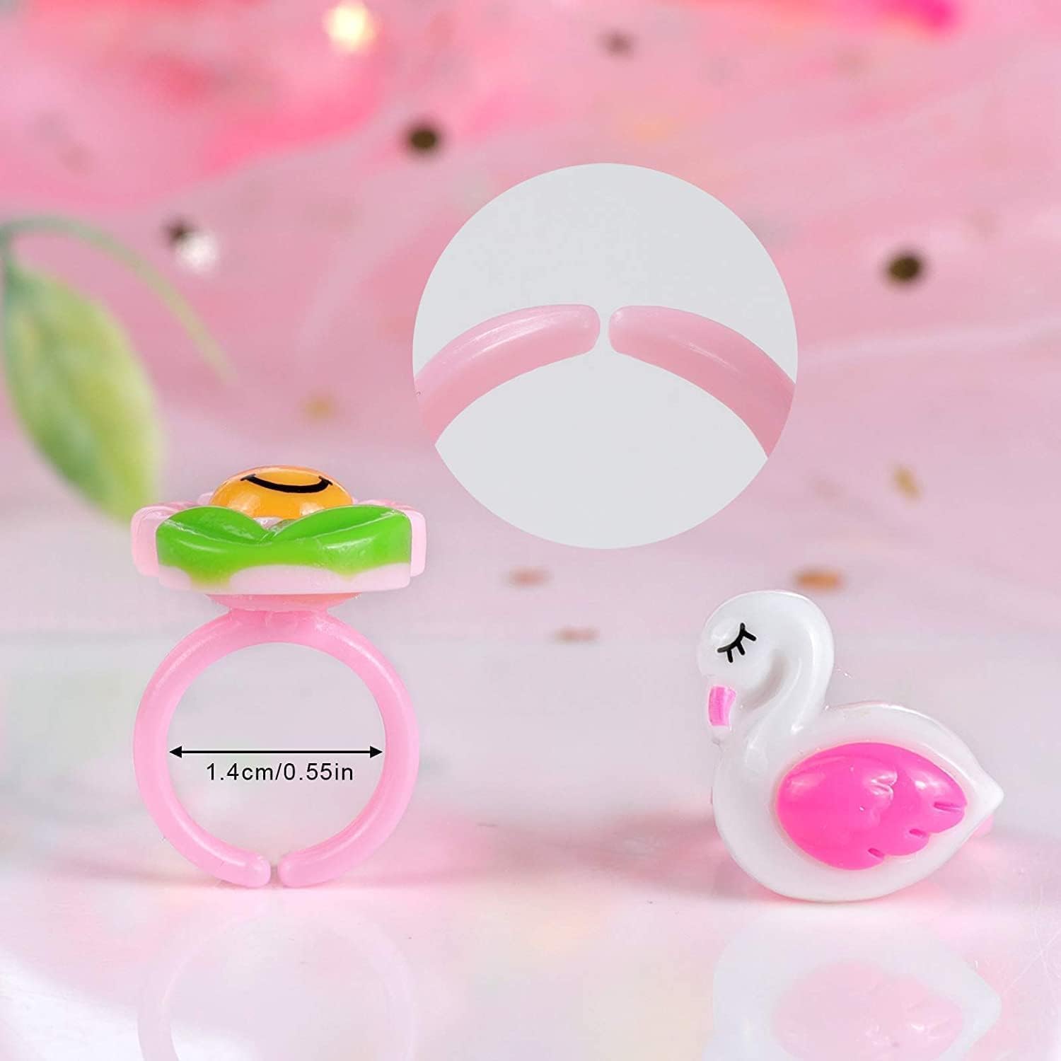 INFInxt 36 Pieces Cute Assorted Cartoon Shaped Finger Rings for Girls Return Gift Purpose(Random Design) 3