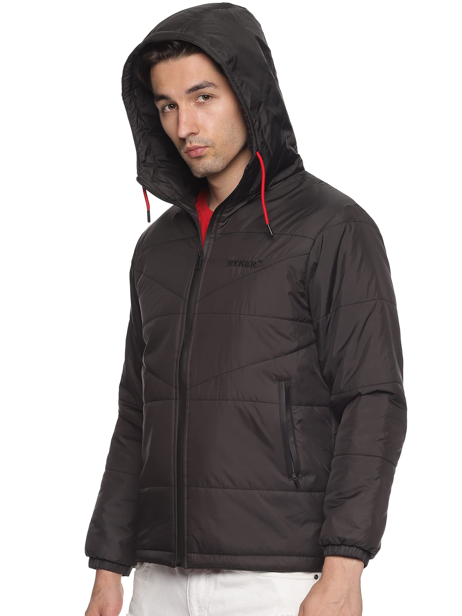 RykerSolid Men's Standard Length Polyester Quilted Bumper Jacket Regular Fit