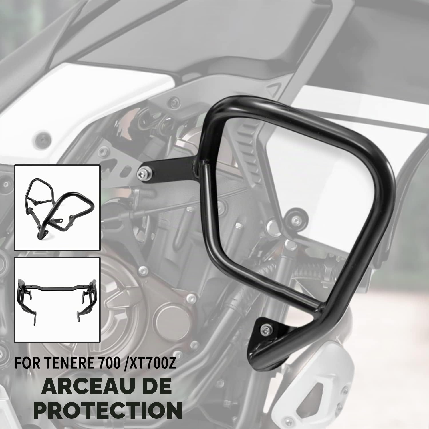 Barre de protection supérieure inférieure du moteur de moto Tenere-700 Protection contre les chutes du châssis du pare-chocs Pour Ya-maha Tenere 700 XT700Z XTZ 700 T7 T700 T 700 2019-2024 (Inférieur)