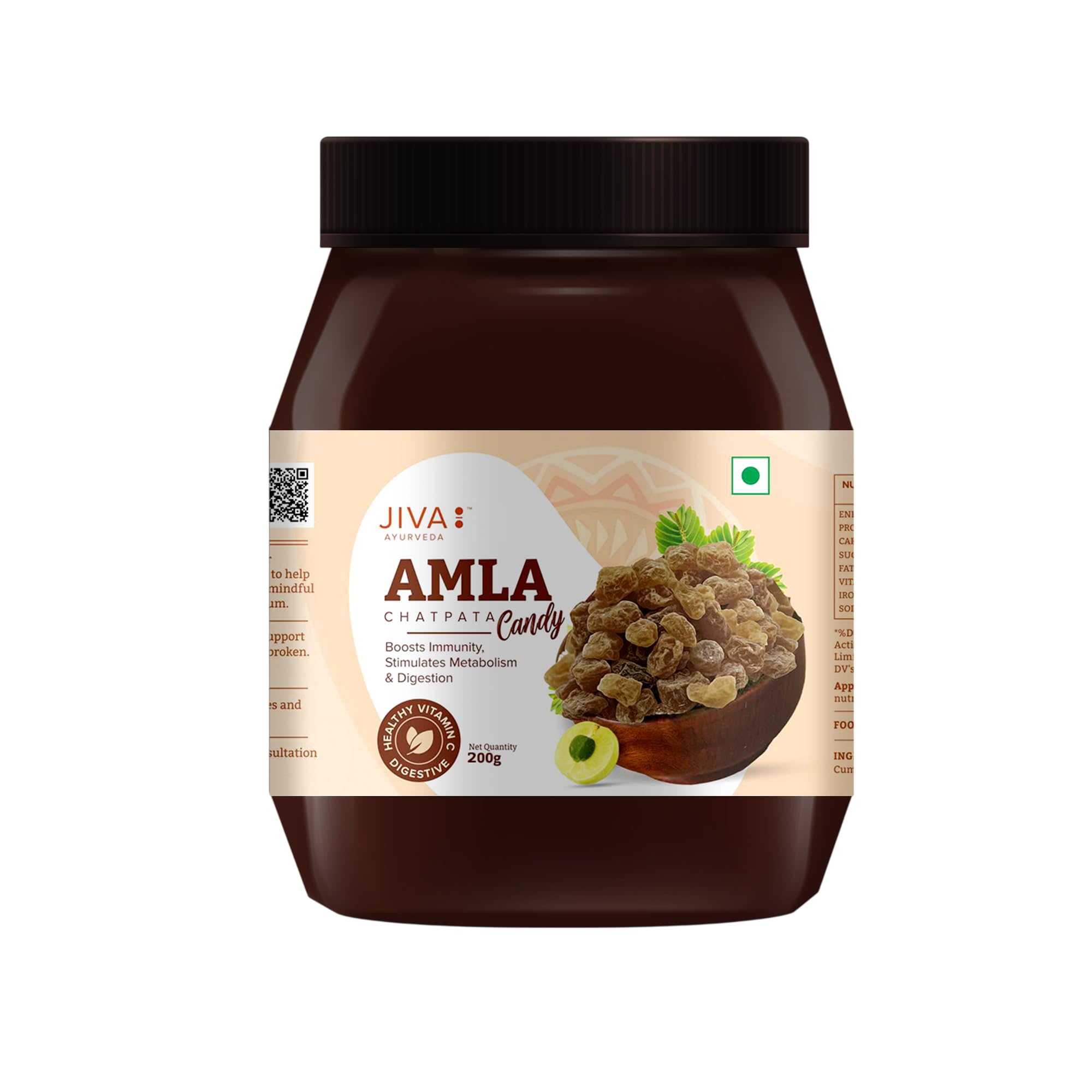 [BRSRMHD3O4HAIF3V] Jiva Amla Chatpata Candy | Rich In Dietary Fibres & Vitamin C, Boosts Immunity, Supports Healthy Digestion -200g (Pack Of 1)