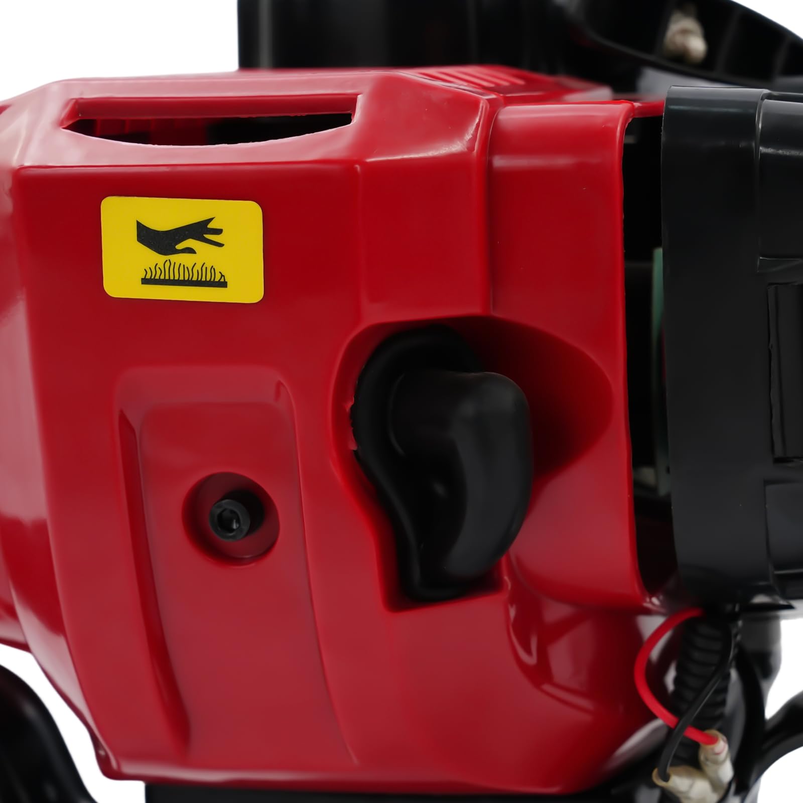 Martillo de demolición, 52 cc, 2 tiempos, 1900 W, 6500 rpm, energía de impacto 20 – 55 J, 1500 latidos/min, con cincel plano y punta para trituración de hormigón y piedra, color rojo y negro