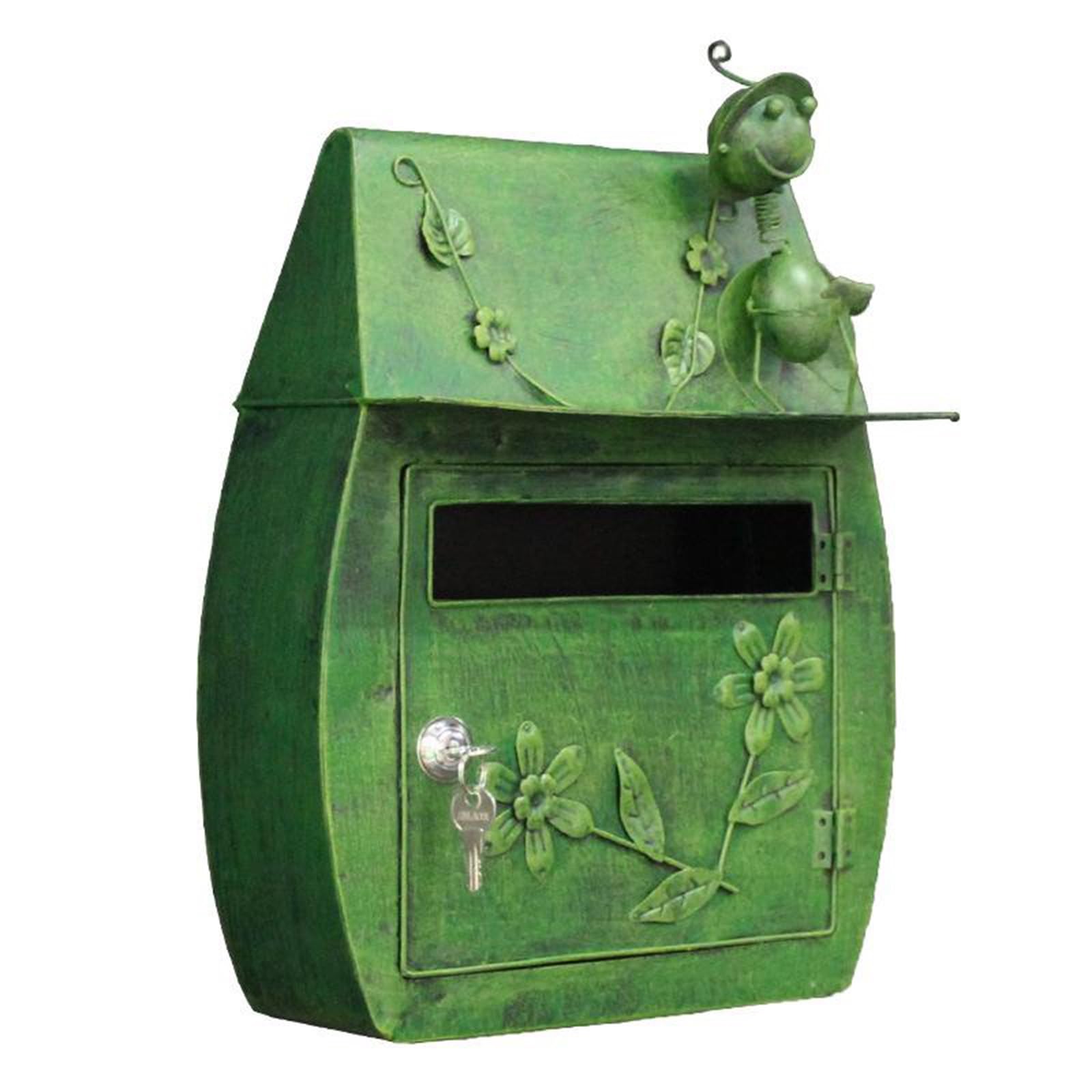 NQNFWCRJ Locking Metal Mailbox Outdoor Rainproof Mailboxes Boxes Top Bending Design Baking Paint Process Boxes Back Hook Wall Mounted Parcel Boxes