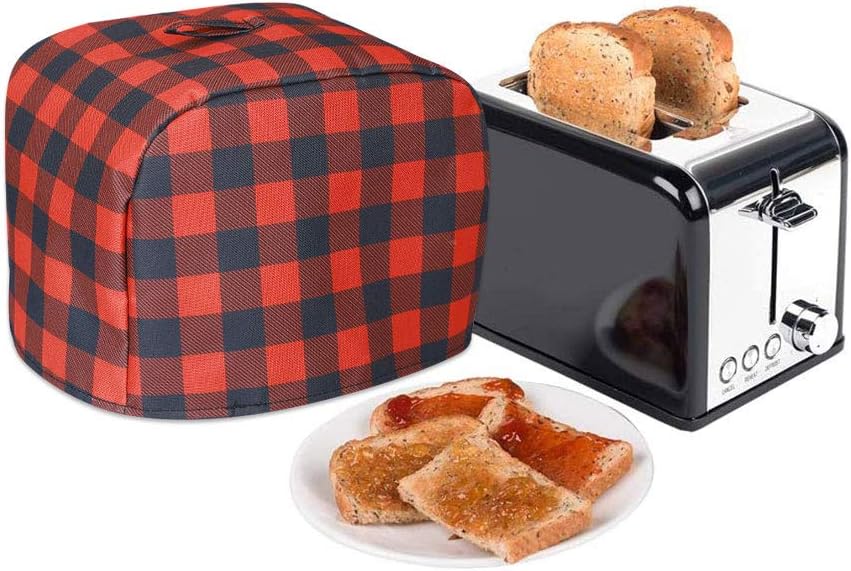 2 Slice Toaster Cover, Kitchen Essentials Appliance Dust Cover, Waterproof Oxford Fabric, Large Size11”X8”X8”, Dust and Fingerprint Protection, Fits for Most Major 2 Slice Toasters，Buffalo Plaid Print
